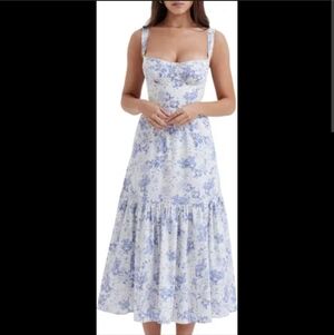 House of CB Elia Blue and White Floral Dress